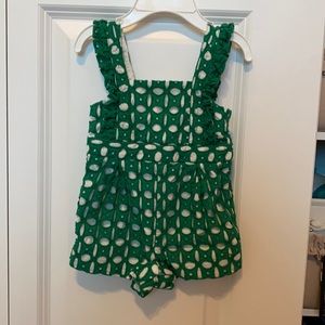 Janie and Jack Green Romper Baby Girl